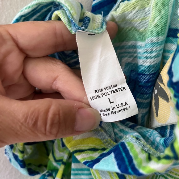 Lily Bleu Sz L Strapless Chevron Maxi Casual Dress Neon Striped Belted - Picture 5 of 7